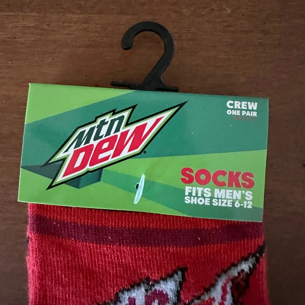 🌵3/$15 Mtn Dew Cod Red crew socks ( see description)